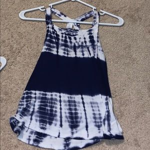 white and blue tank top